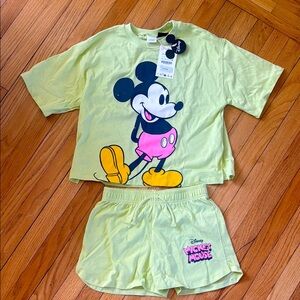 Zara x Disney Mickey Mouse Shorts & T-Shirt Set | Girls 13-14 | SOLD OUT | NWT